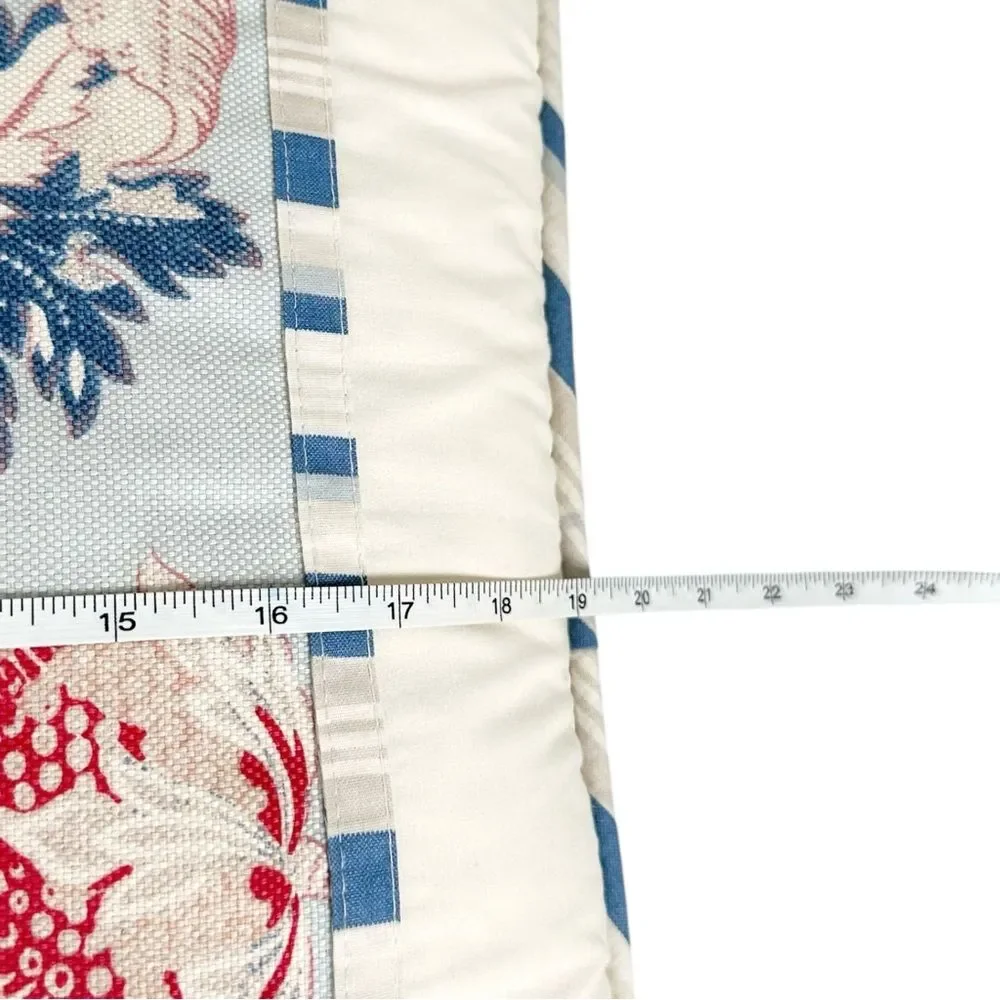 Waverly Hazel Old Glory Blue Cream Striped Floral 5 Piece Throw Pillow Shams Set